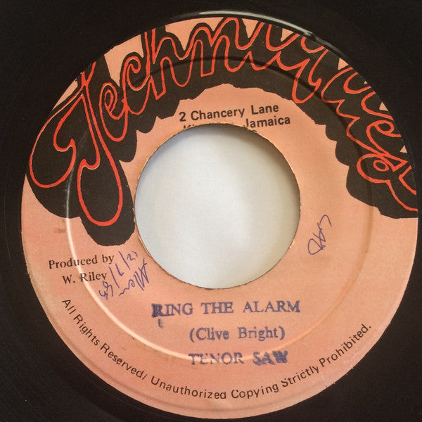 Tenor Saw – Ring The Alarm | 7" 45RPM Vinyl | Tiki Tumbao