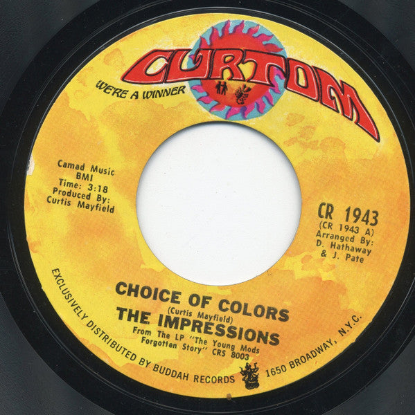 The Impressions – Choice Of Colors | 7" 45RPM Vinyl | Tiki Tumbao