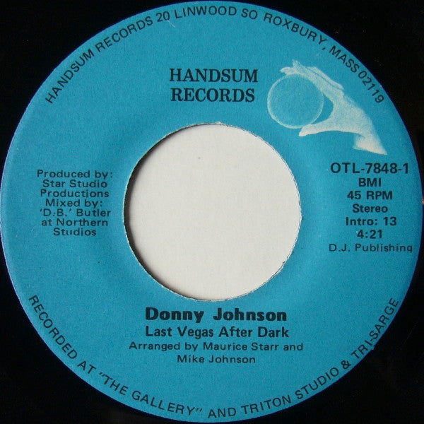 Donny Johnson ‎– Last Vegas After Dark / Burning Fire | 7" 45RPM Vinyl | Tiki Tumbao