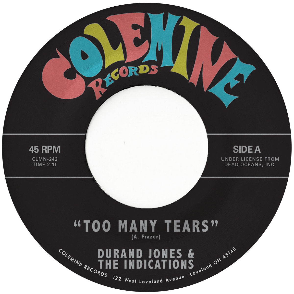 Durand Jones & The Indications ‎– Too Many Tears / Cruisin' To The Parque | 7" 45RPM Vinyl | Tiki Tumbao