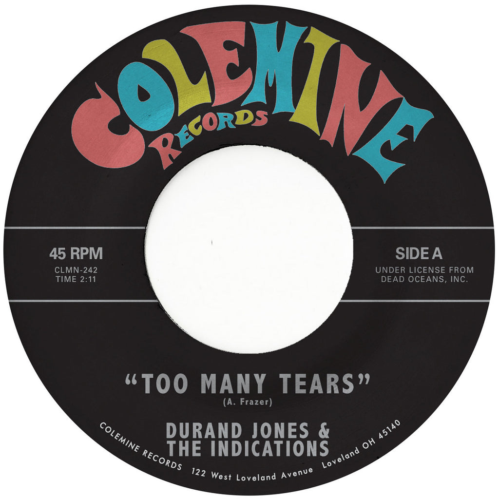 Durand Jones & The Indications ‎– Too Many Tears / Cruisin' To The Parque | 7" 45RPM Vinyl | Tiki Tumbao