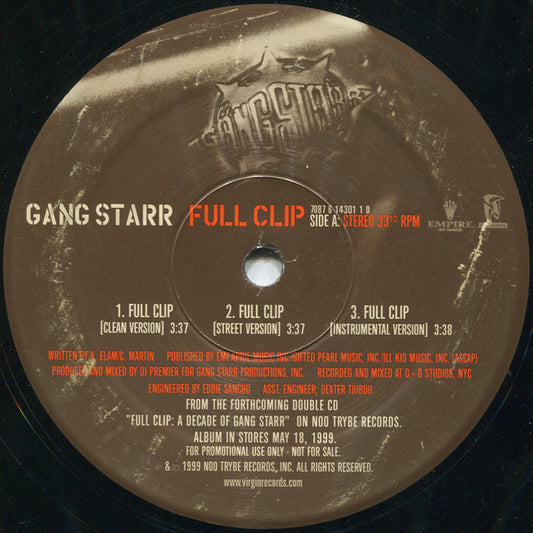 Gang Starr ‎– Full Clip / DWYCK | 12" 33RPM Vinyl | Tiki Tumbao