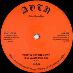 BAB ‎– Party & Get On Down | 12" 33RPM Vinyl | Tiki Tumbao