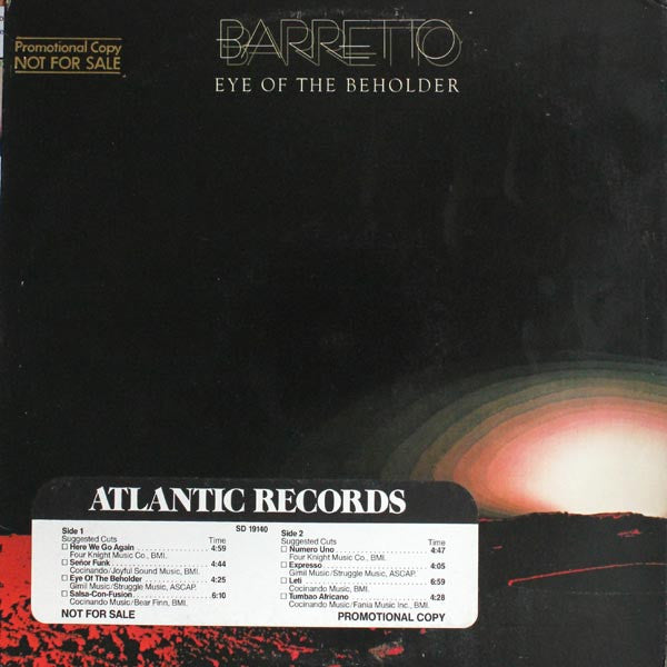 Ray Barretto ‎– Eye Of The Beholder | 12" 33RPM Vinyl | Tiki Tumbao