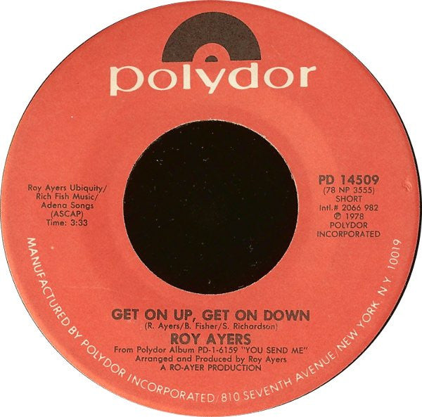 Roy Ayers ‎– Get On Up, Get On Down / And Don't You Say No | 7" 45RPM Vinyl | Tiki Tumbao