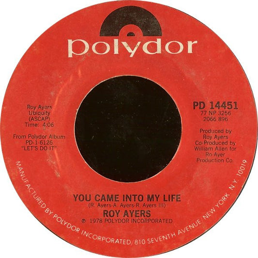 Roy Ayers ‎– You Came In To My Life / Freaky Deaky | 7" 45RPM Vinyl | Tiki Tumbao