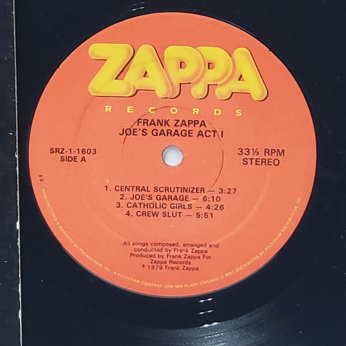 Frank Zappa ‎– Joe's Garage Act I | 12" 33RPM Vinyl | Tiki Tumbao