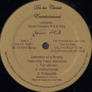 Steven Hall ‎– Definition Of A Brotha / Party | 12" 33RPM Vinyl | Tiki Tumbao