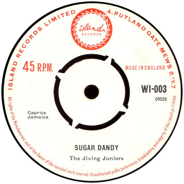 The Jiving Juniors ‎– Sugar Dandy / Valerie | 7" 45RPM Vinyl | Tiki Tumbao