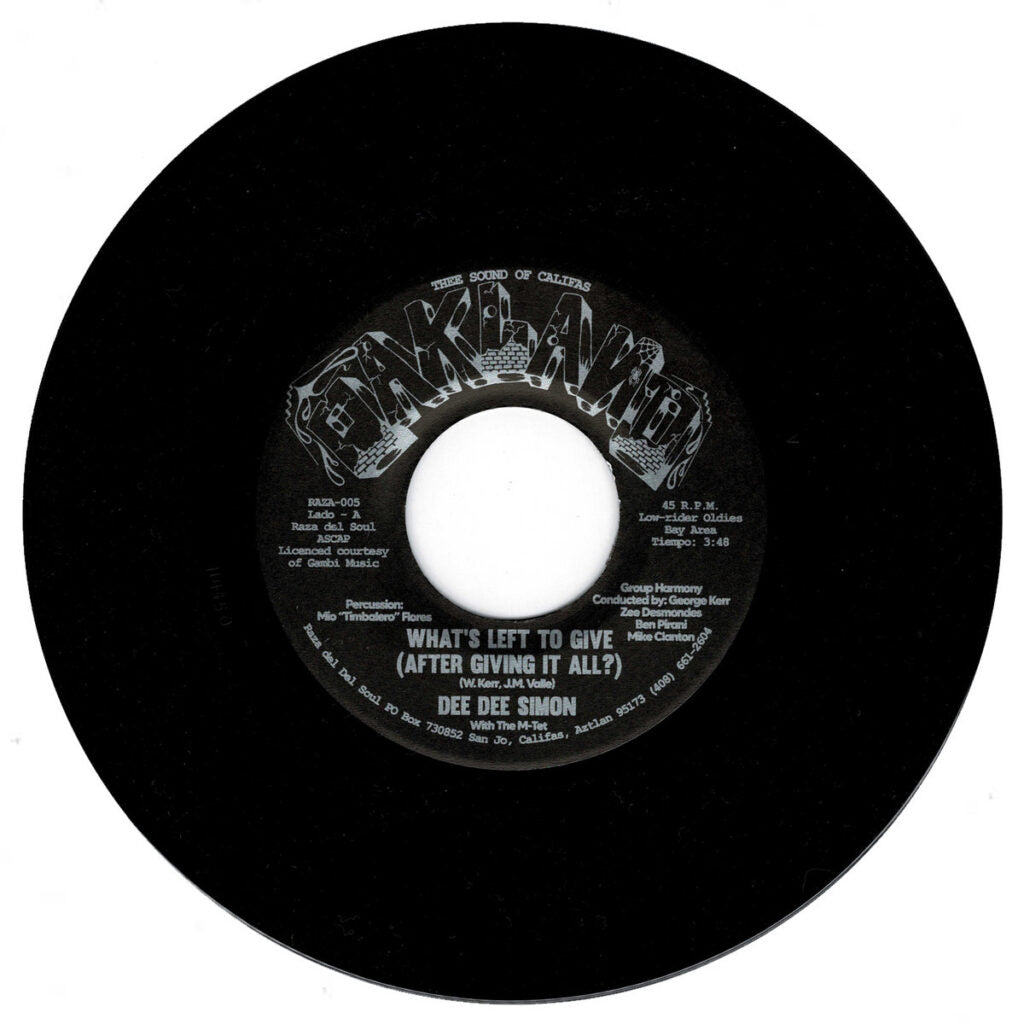 Dee Dee Simon With The M-Tet ‎– What's Left To Give (After Giving It All?)